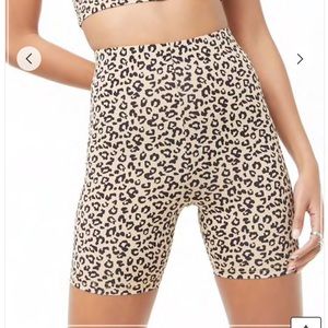Cheetah print biker shorts